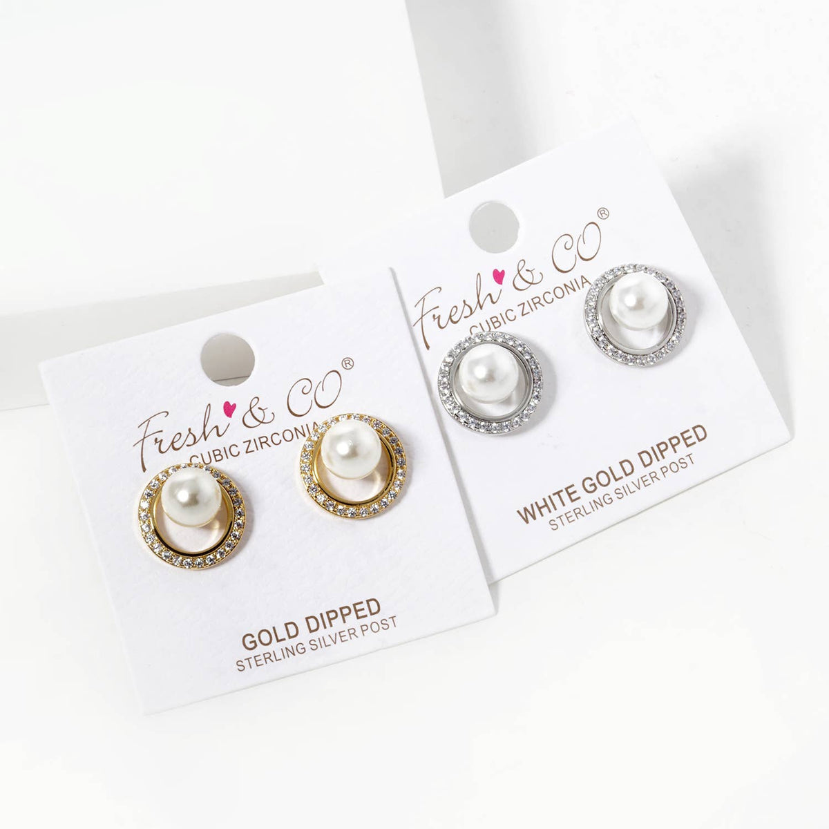 Freshwater Pearl Ring Stud Earrings