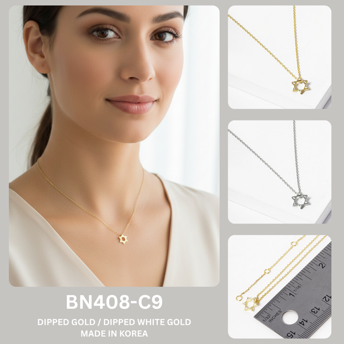 Dainty CZ Star of David Pendant Necklace