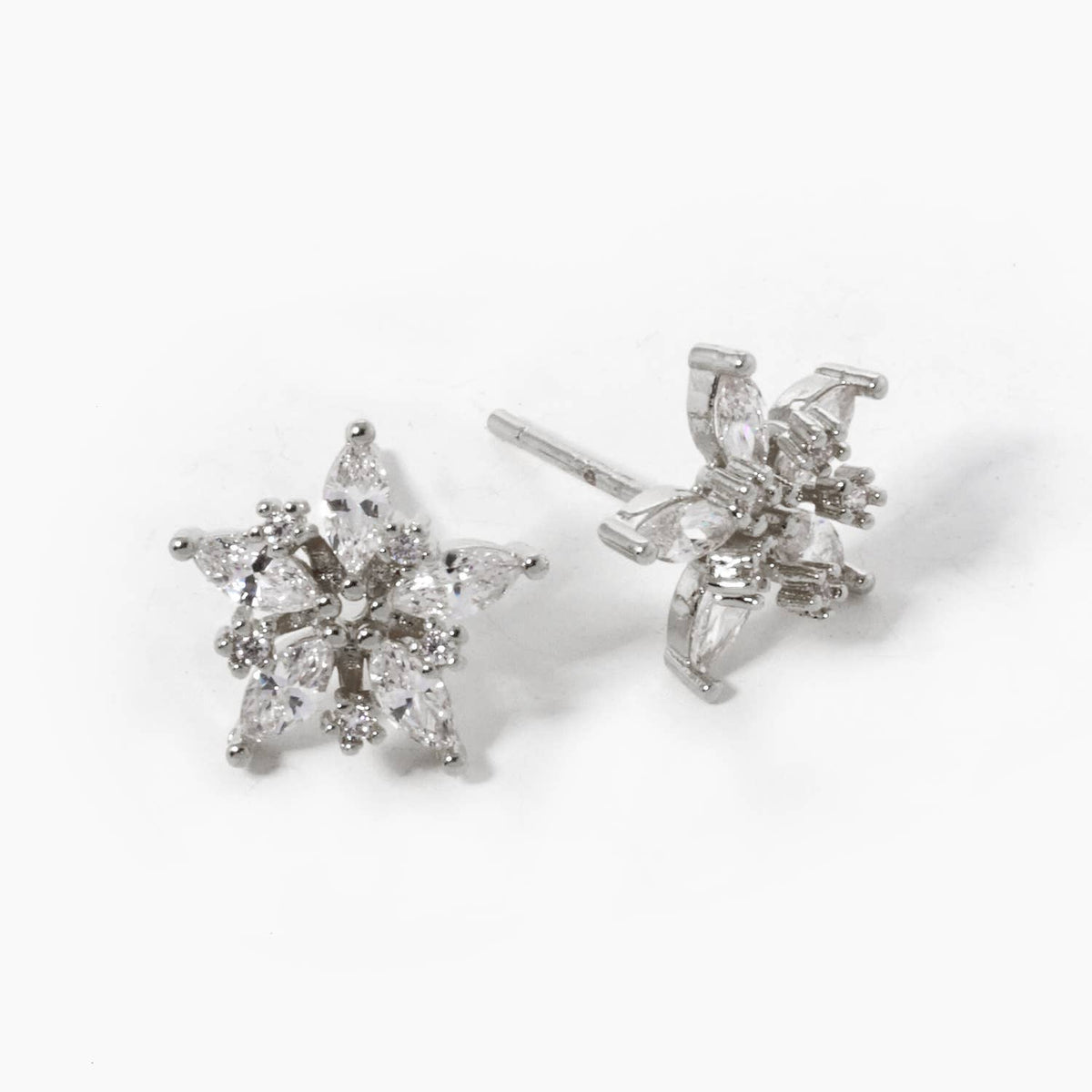 Gold Plated Micro Pave Stud Earrings