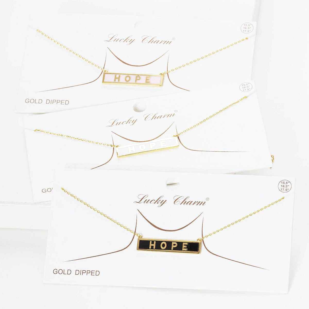 Gold Plated Mini Bar HOPE Necklace