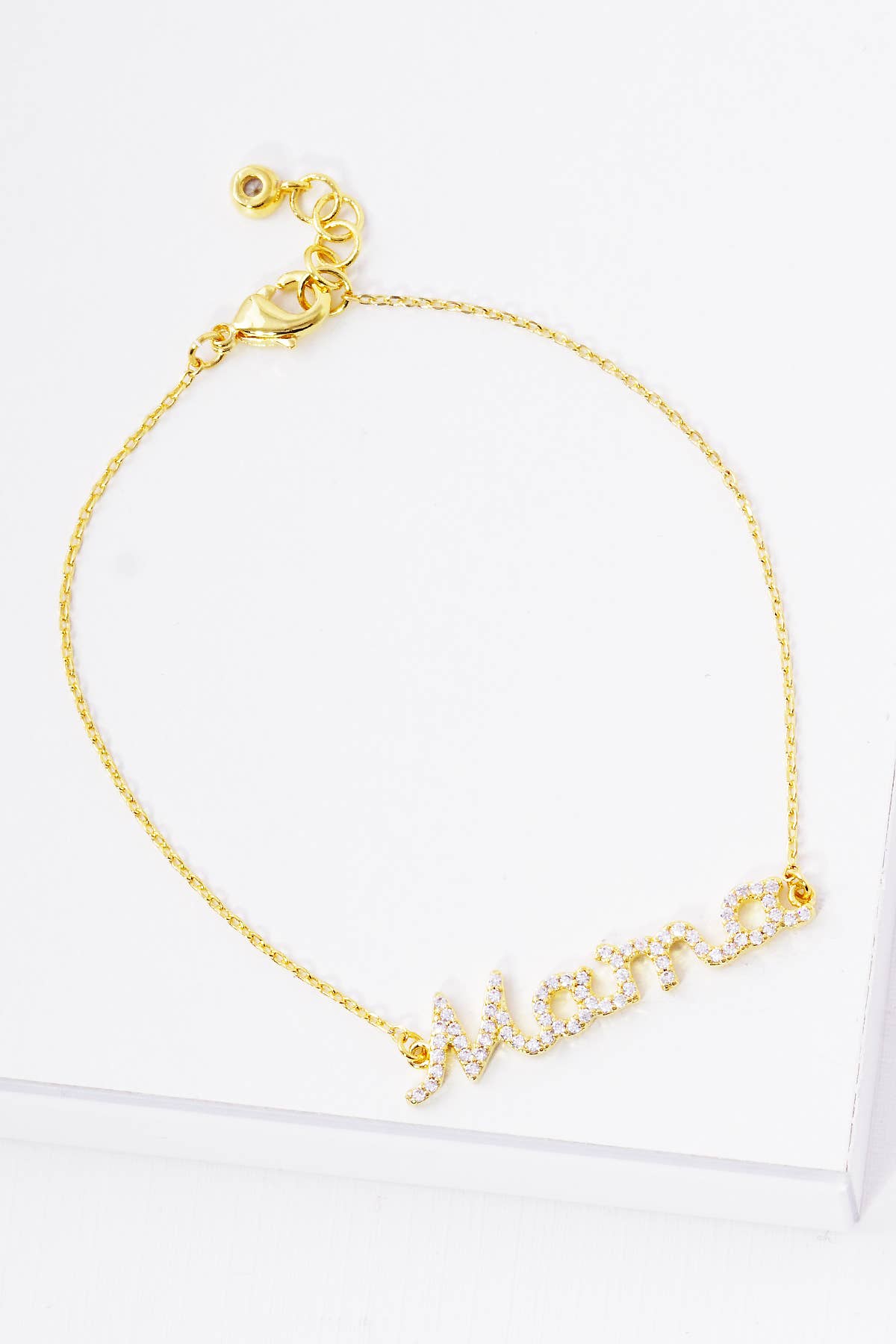 Minimalist Pavé "Mama" Lettering Bracelet
