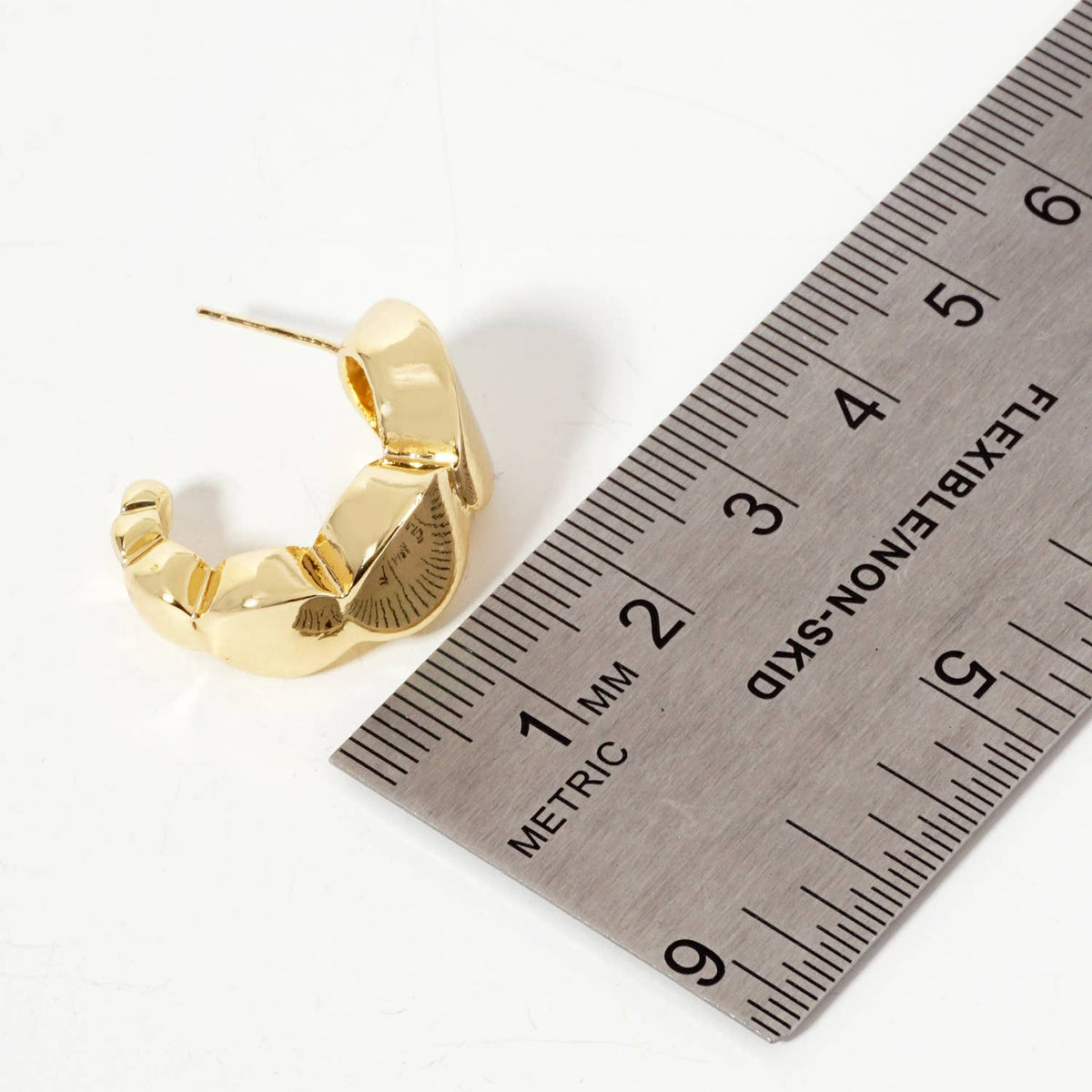 Polished Brass Graduated Ball-Shaped Hoop Earrings
