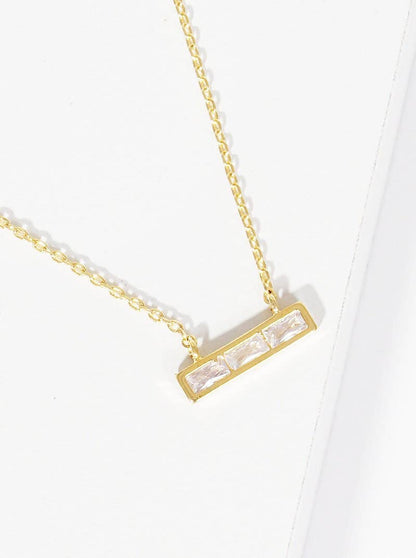 Gold Plated Dainty Mini Bar Necklace