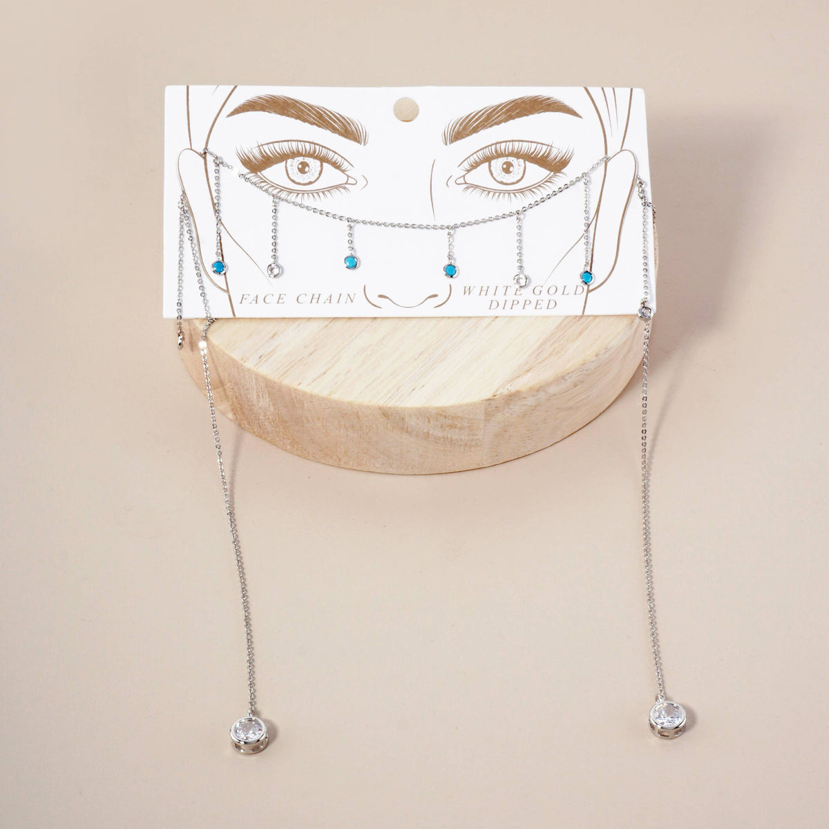 Delicate Stone Chain Accents 9mm Round Bezel-Set Face-Chain.