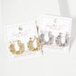 Rolled Design Single Row Embellishment 20mm Hoop Earrings