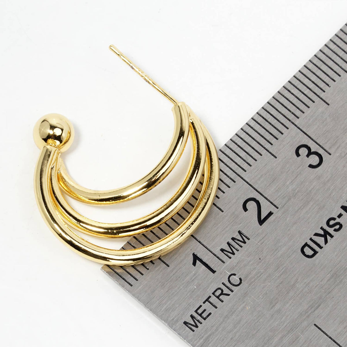 Triple Strand Hoop Earrings