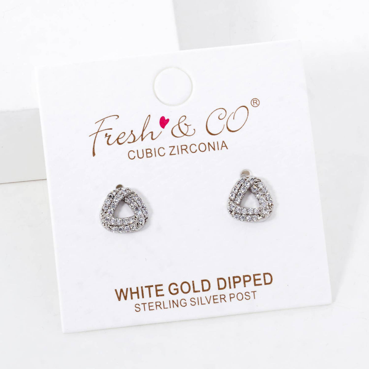 Gold Plated Curved Triangle Stud Earrings