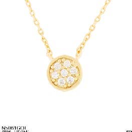 Minimalist Pave Disc Pendant Necklace