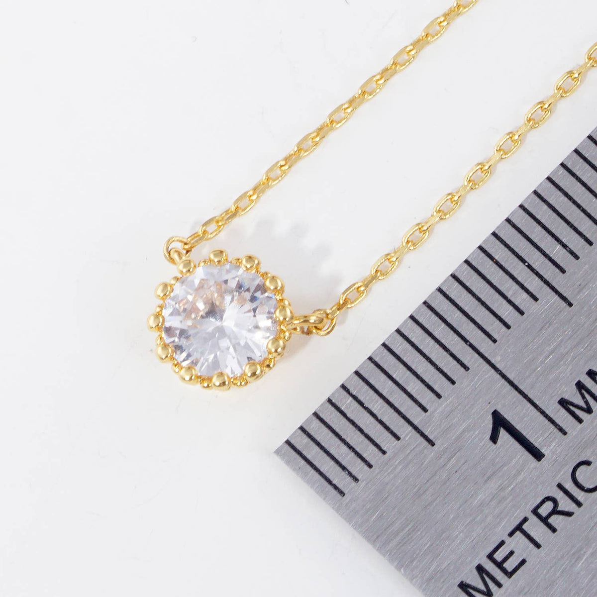 Minimalist Round Solitaire CZ Pendant Necklace