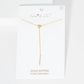 Cubic Zirconia Pave Disc and Bar Lariat Drop Necklace