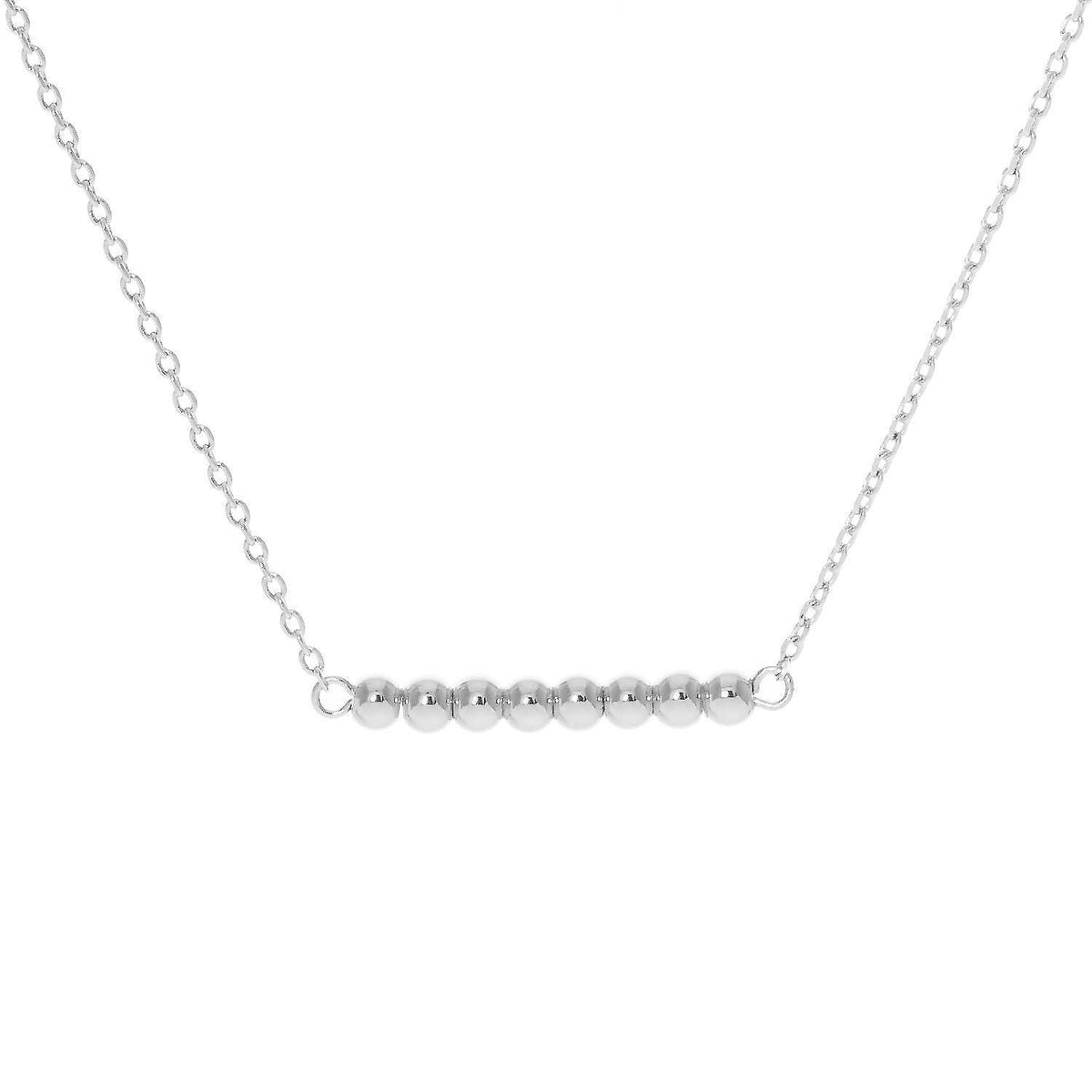 Gold Plated Beaded Bar Necklace