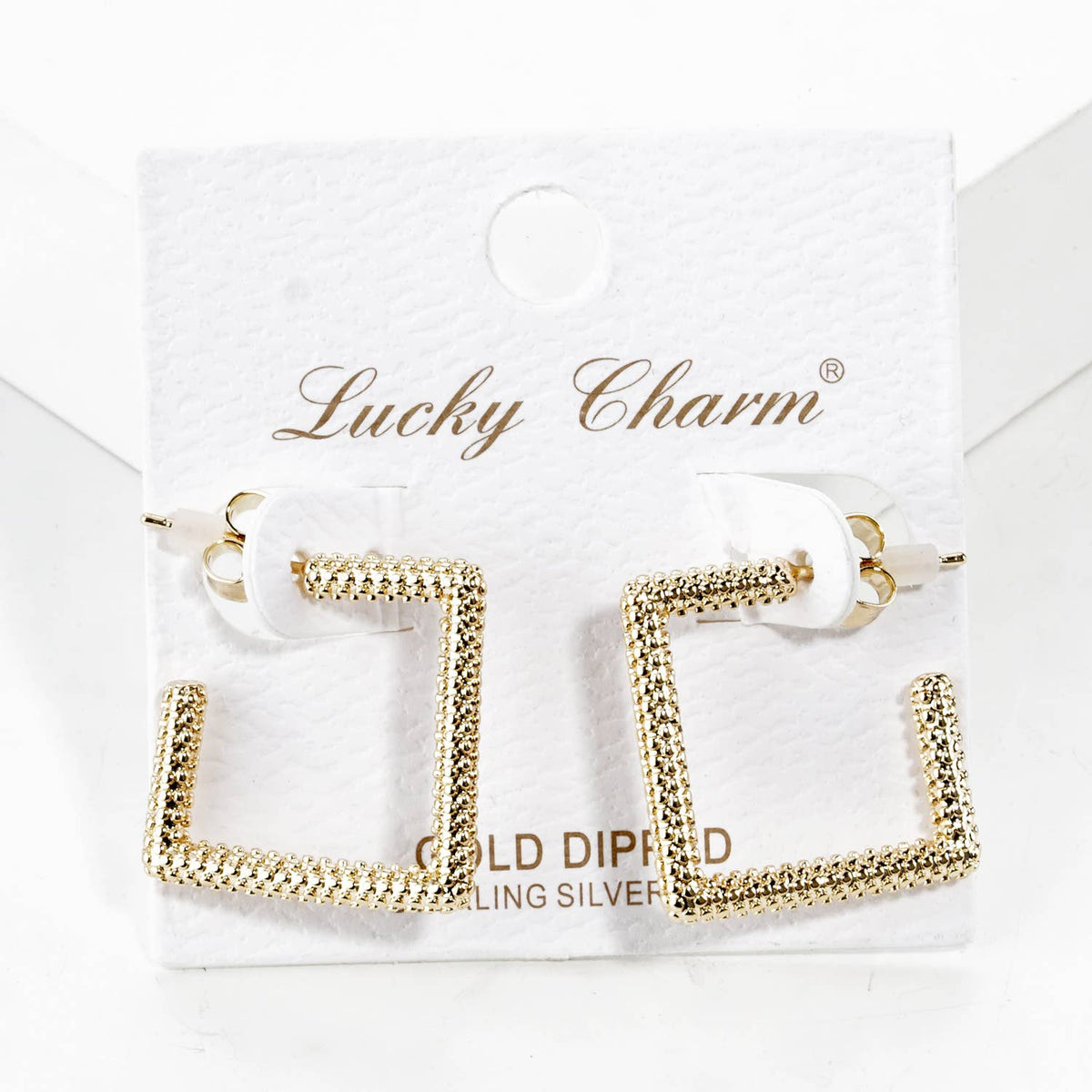 Textured Square Hoop Earrings