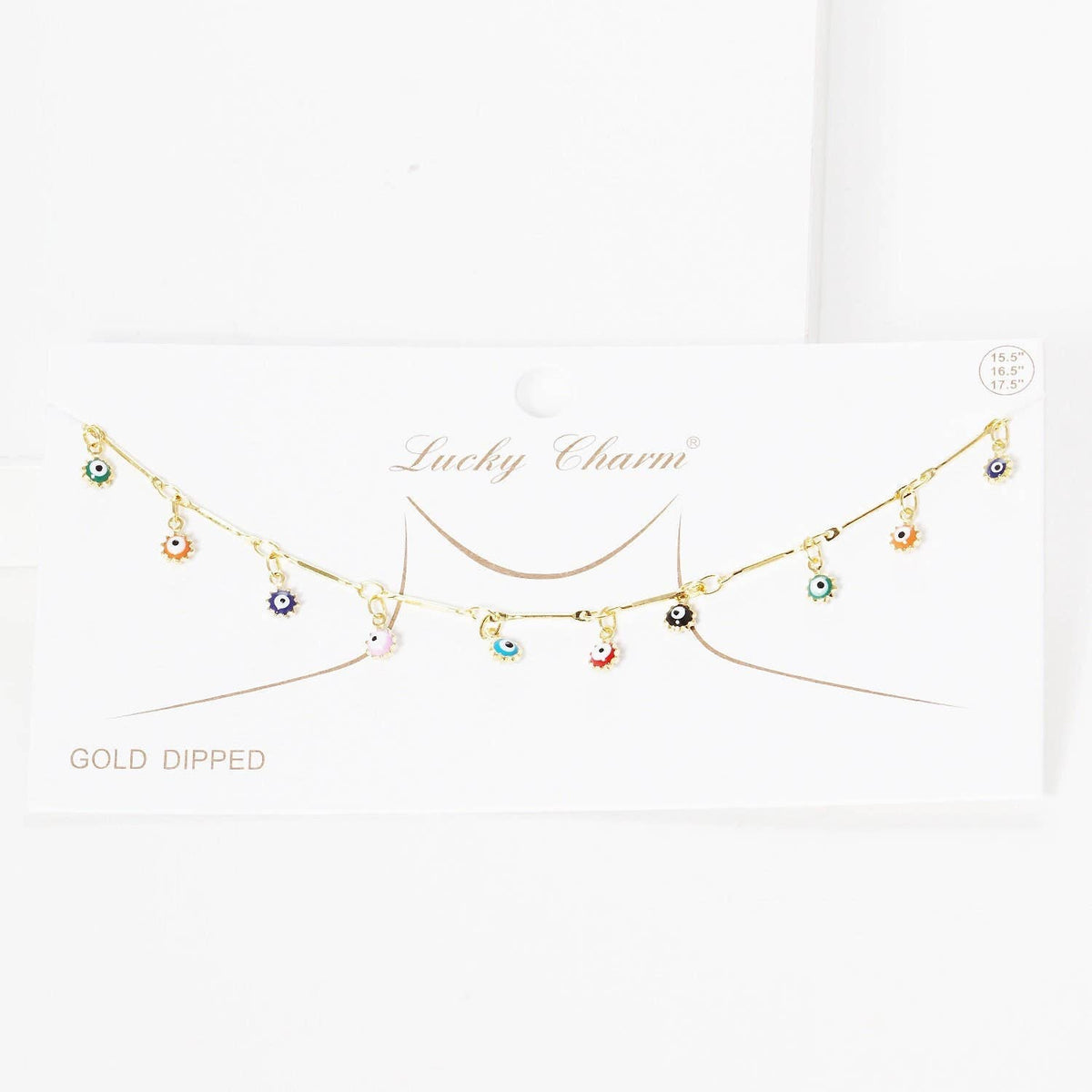 Gold Evil Eye Charm Multicolor Necklace