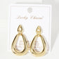Polished Brass Cutout Double Teardrop Dangle Earrings