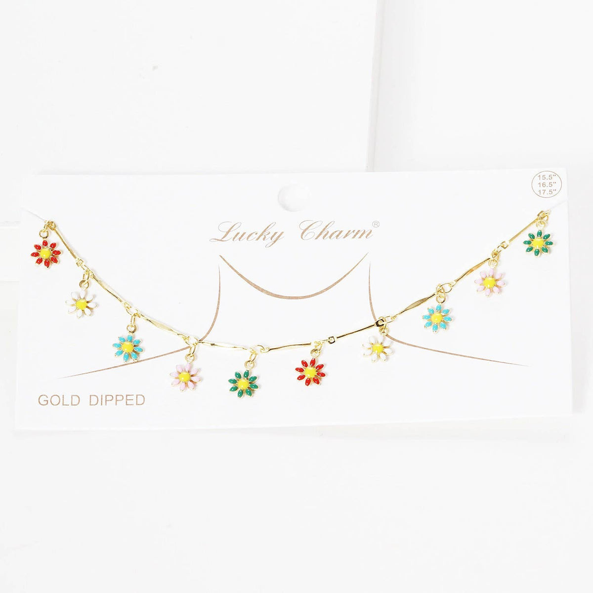 Gold Multicolor Daisy Flower Necklace