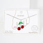 Enamel Cherry Charm Dainty Anklet - Gold & Silver Toned