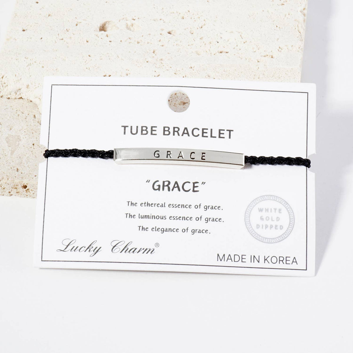 Inspirational Messages "Grace" Tube Bar Bracelet