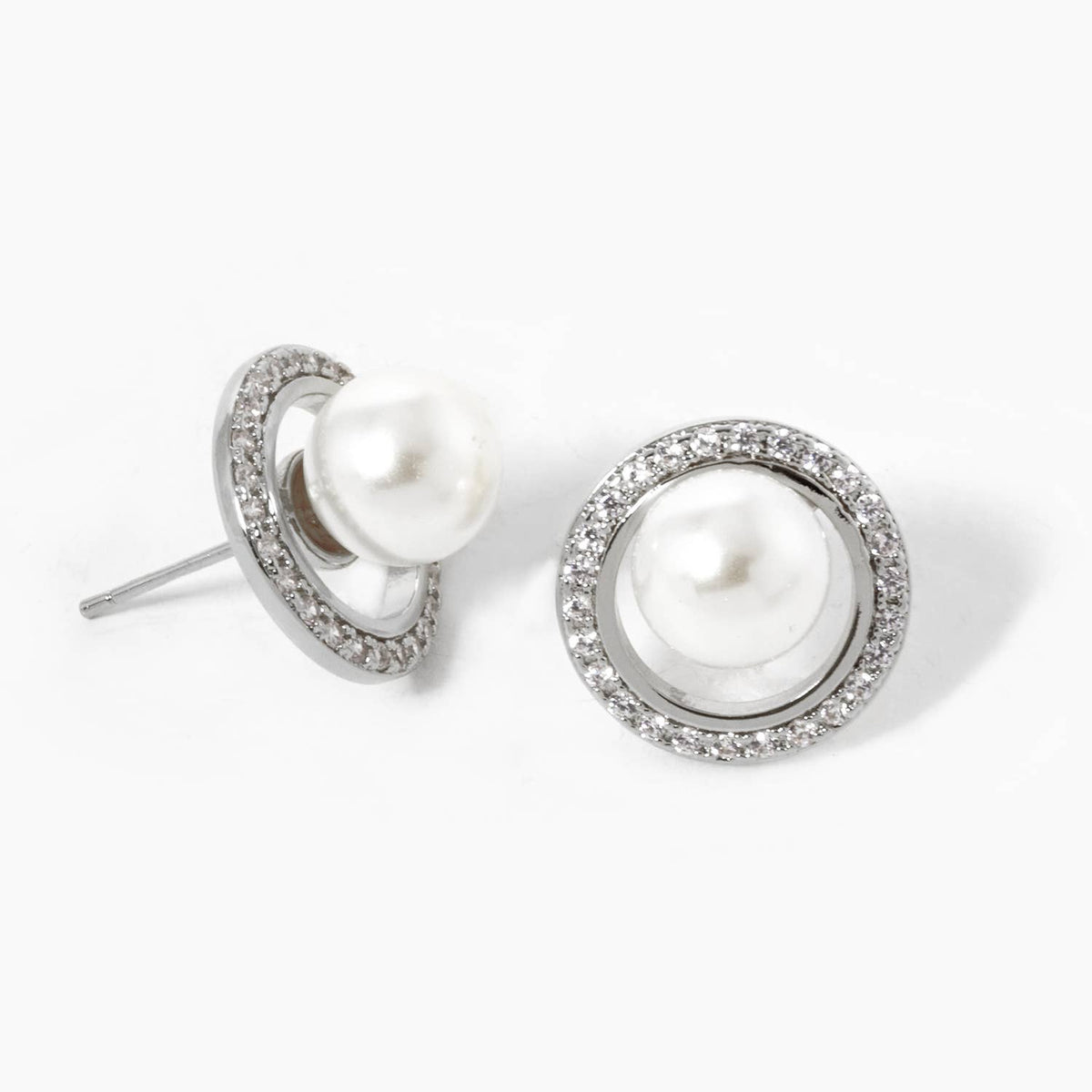 Freshwater Pearl Ring Stud Earrings