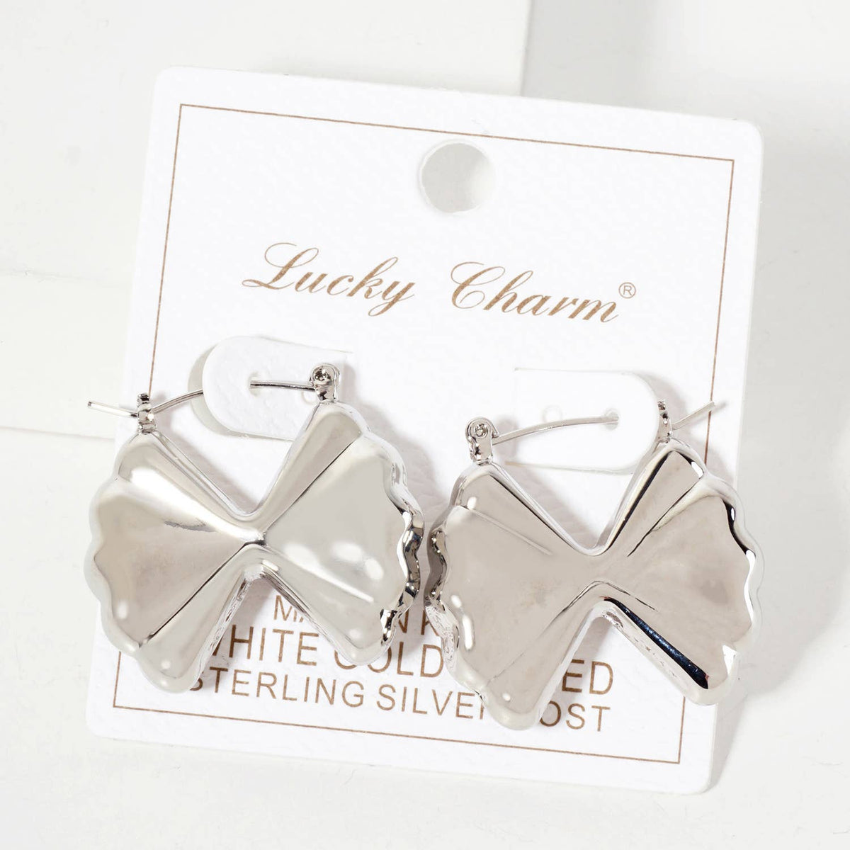 Polished Brass Farfalle-Shaped 1-inch Earrings