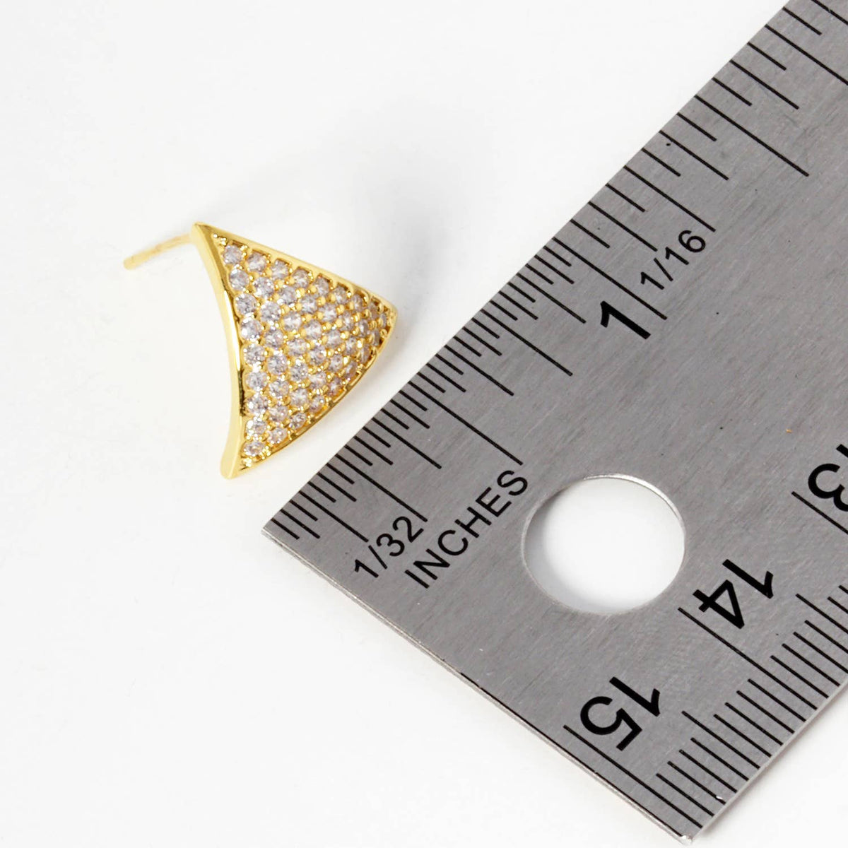 Dainty Pave Triangle Stud Earrings