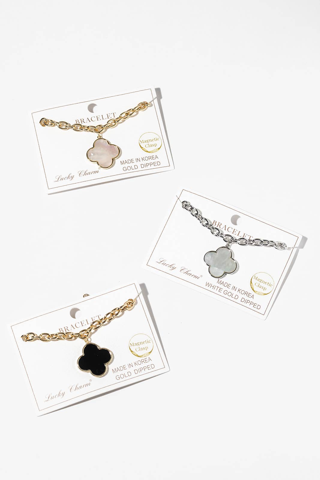 Clover Charm Bracelet with Easy-Wear Magnetic Clasp