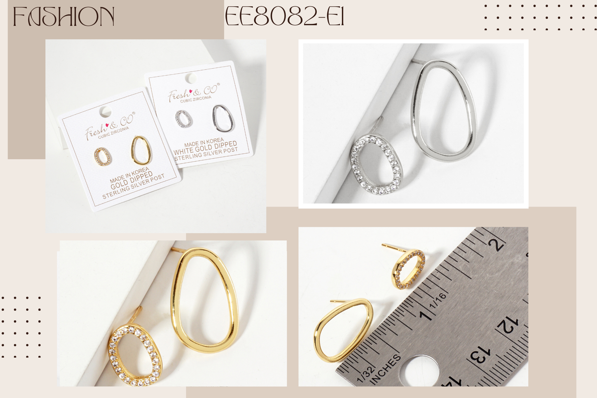 Minimalist Asymmetrical Organic Oval Stud Earrings
