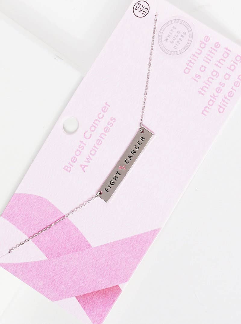 Breast Cancer Awareness "FIGHT CANCER" Necklace