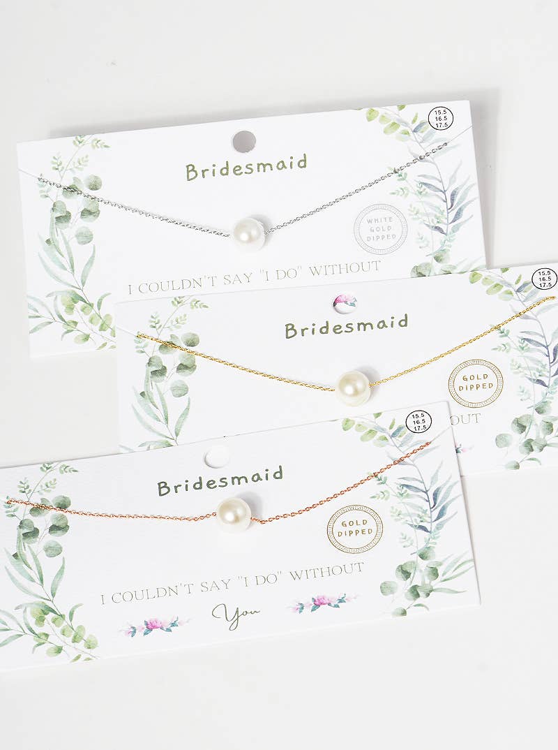 Elegant Bridesmaid Pearl Pendant Necklace
