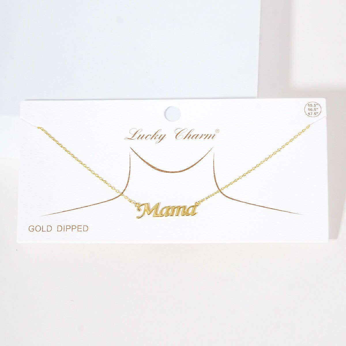 Gold Plated Script Letter Mama Necklace