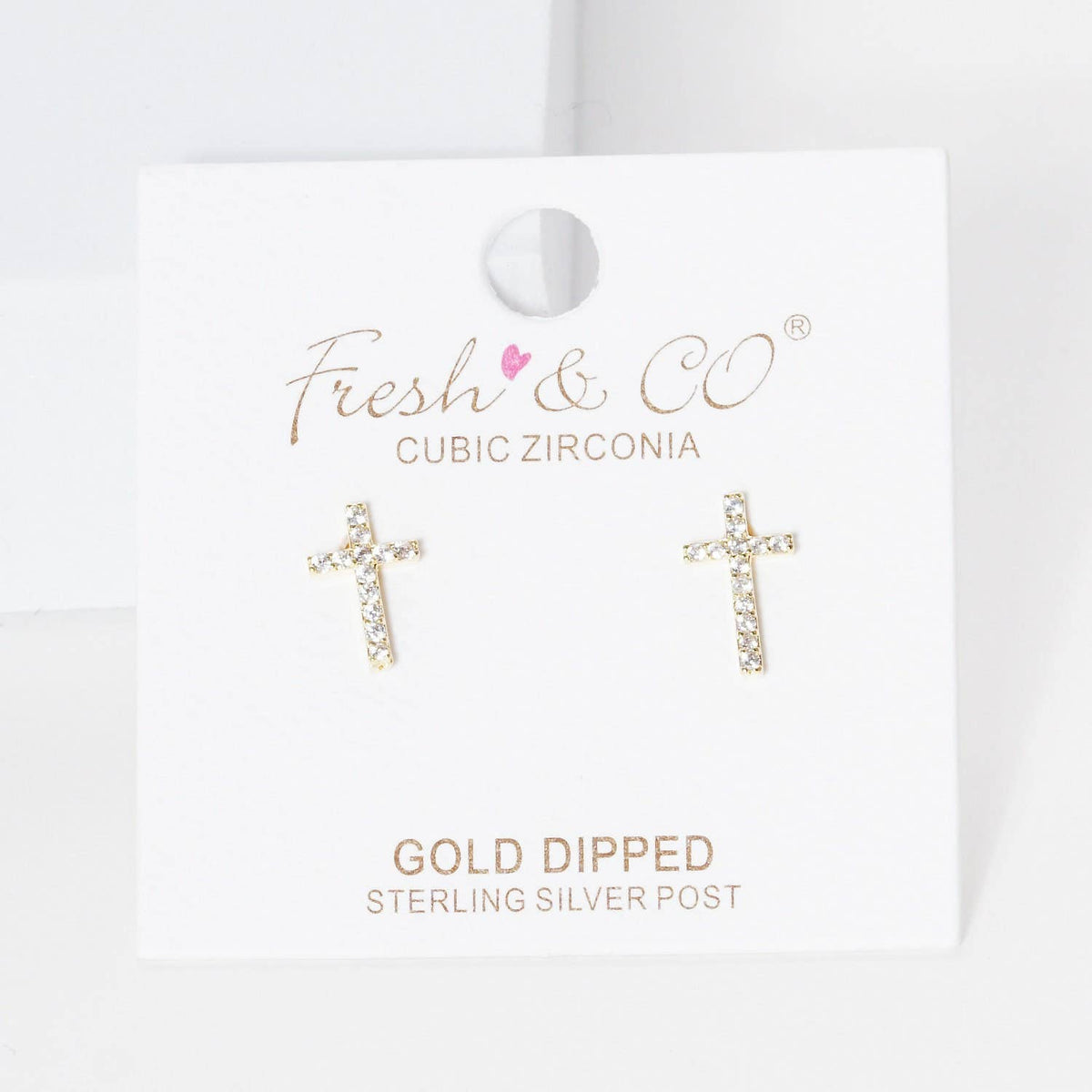 Gold Petite Cross Stud Earrings