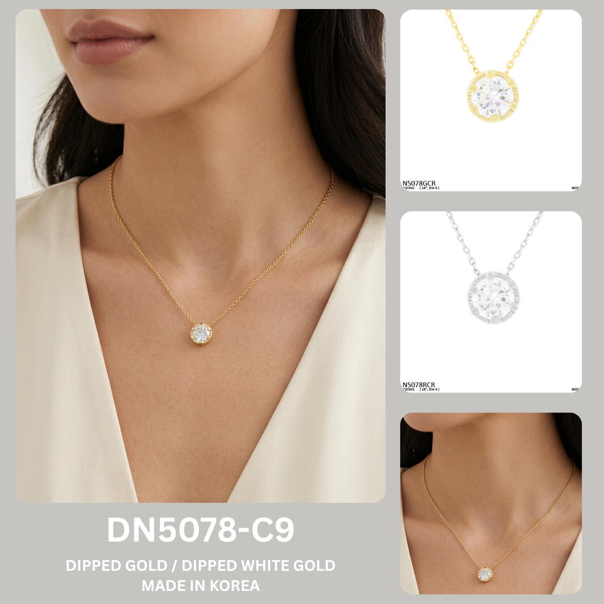 Classic Solitaire Bezel CZ Pendant Necklace