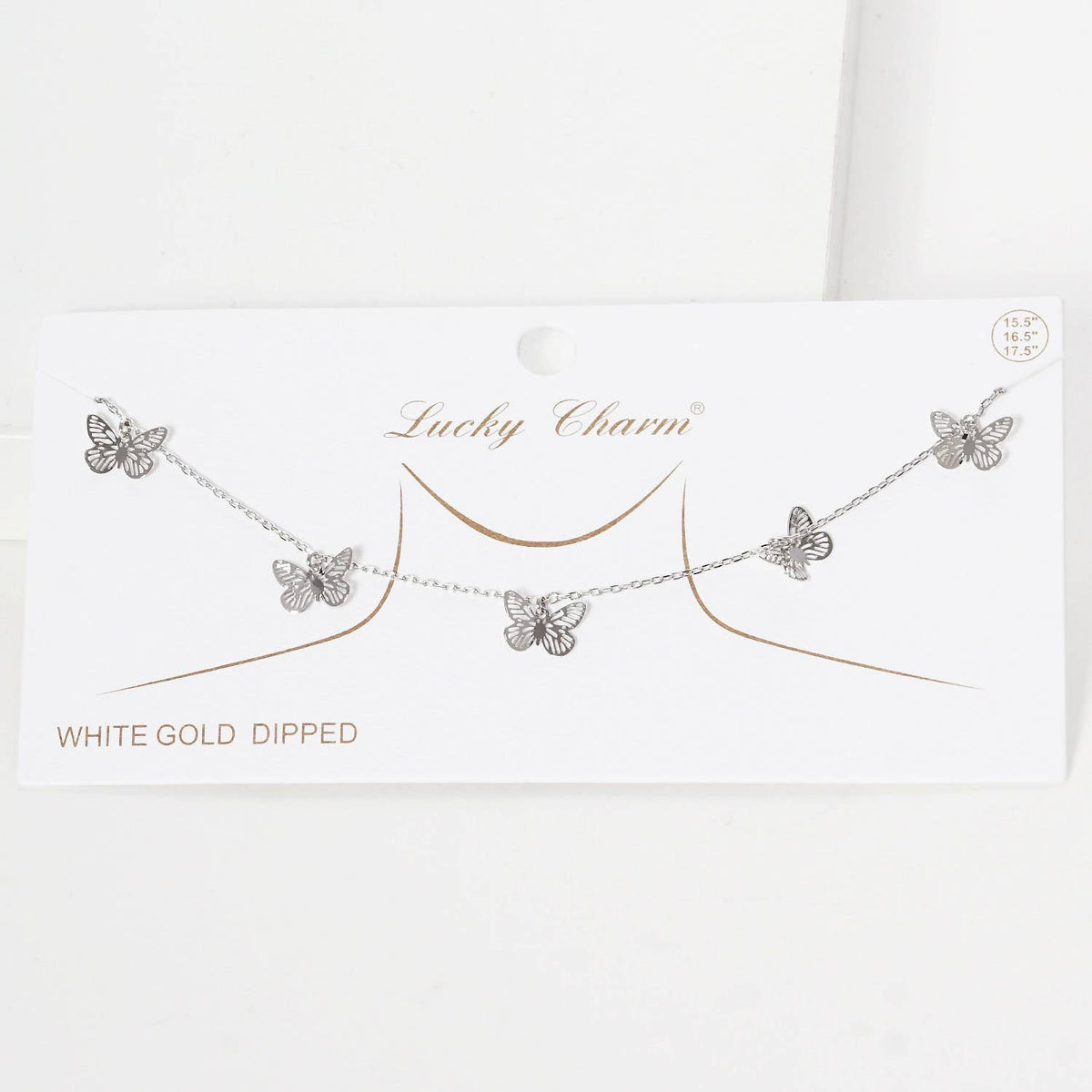 5 Gold Plated Tiny Butterfly Charm Necklace