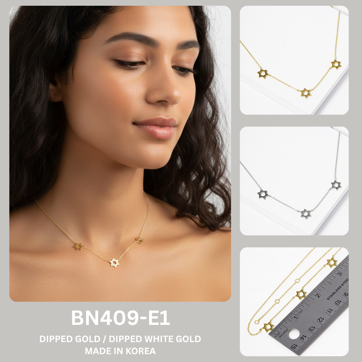 Stellar Triple Charm Chain Necklace