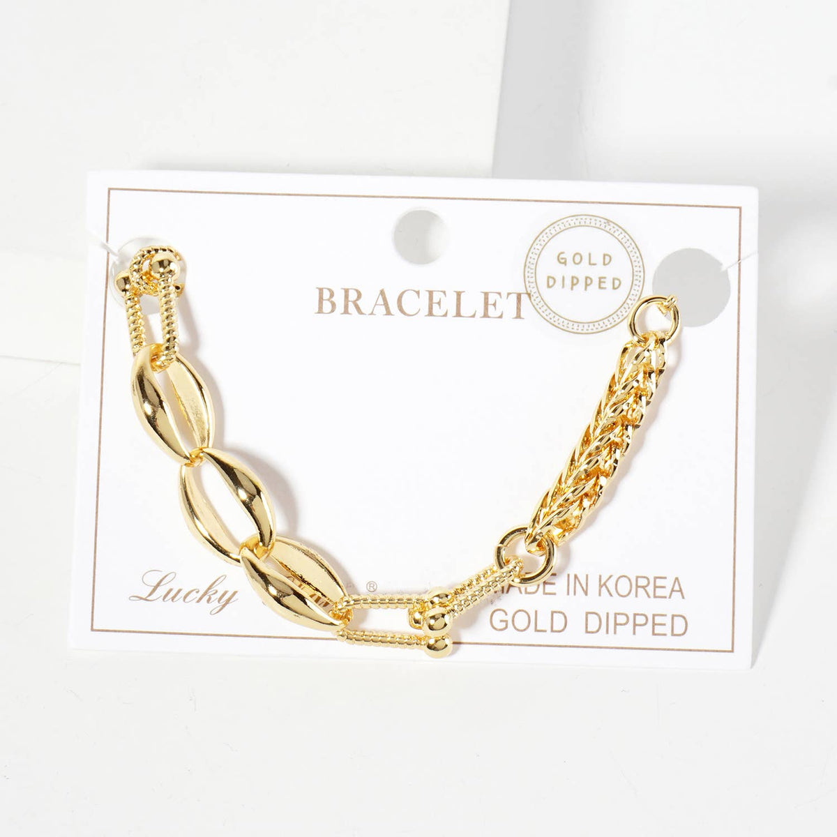 Mixed-Link Textured Chain Bracelet
