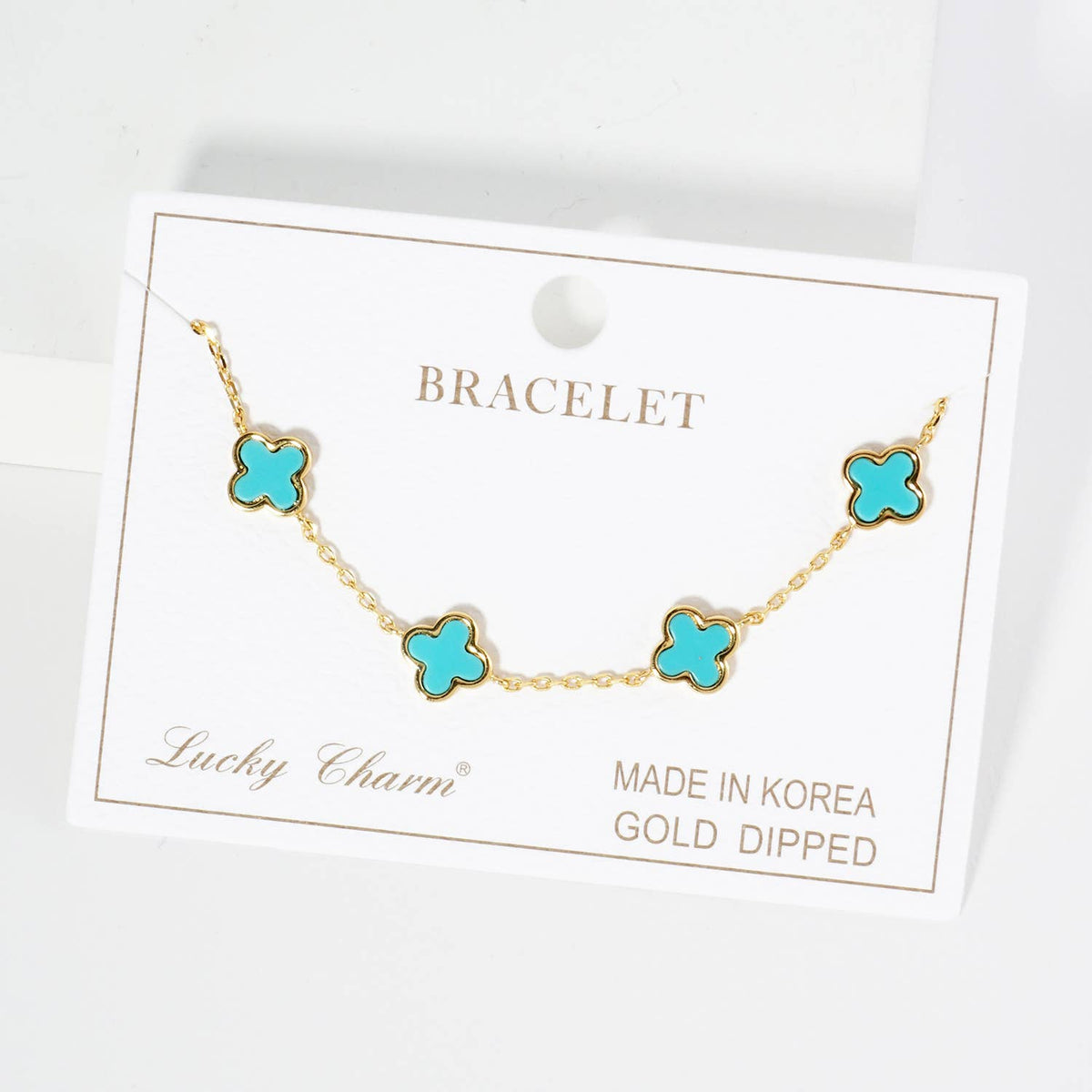 Elegant Clover Charm Chain Bracelet