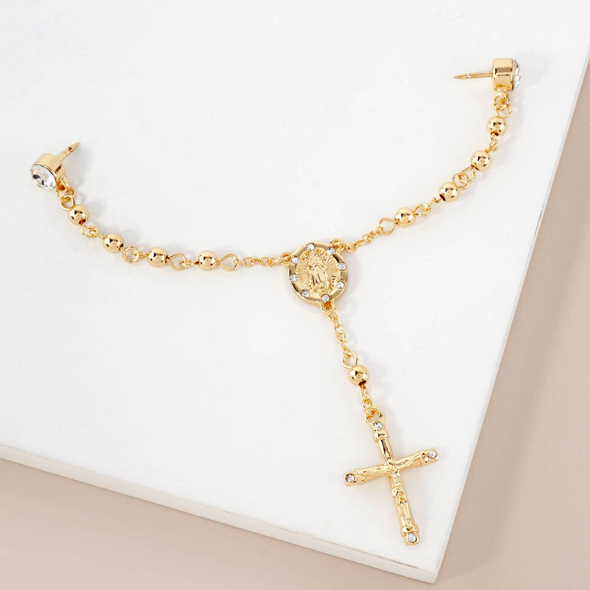 Cap & Clothing Pin Chain with Rosary Cross