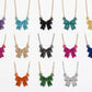 Enamel Crystal Bow Pendant Necklace – Pavé Bow on Chain