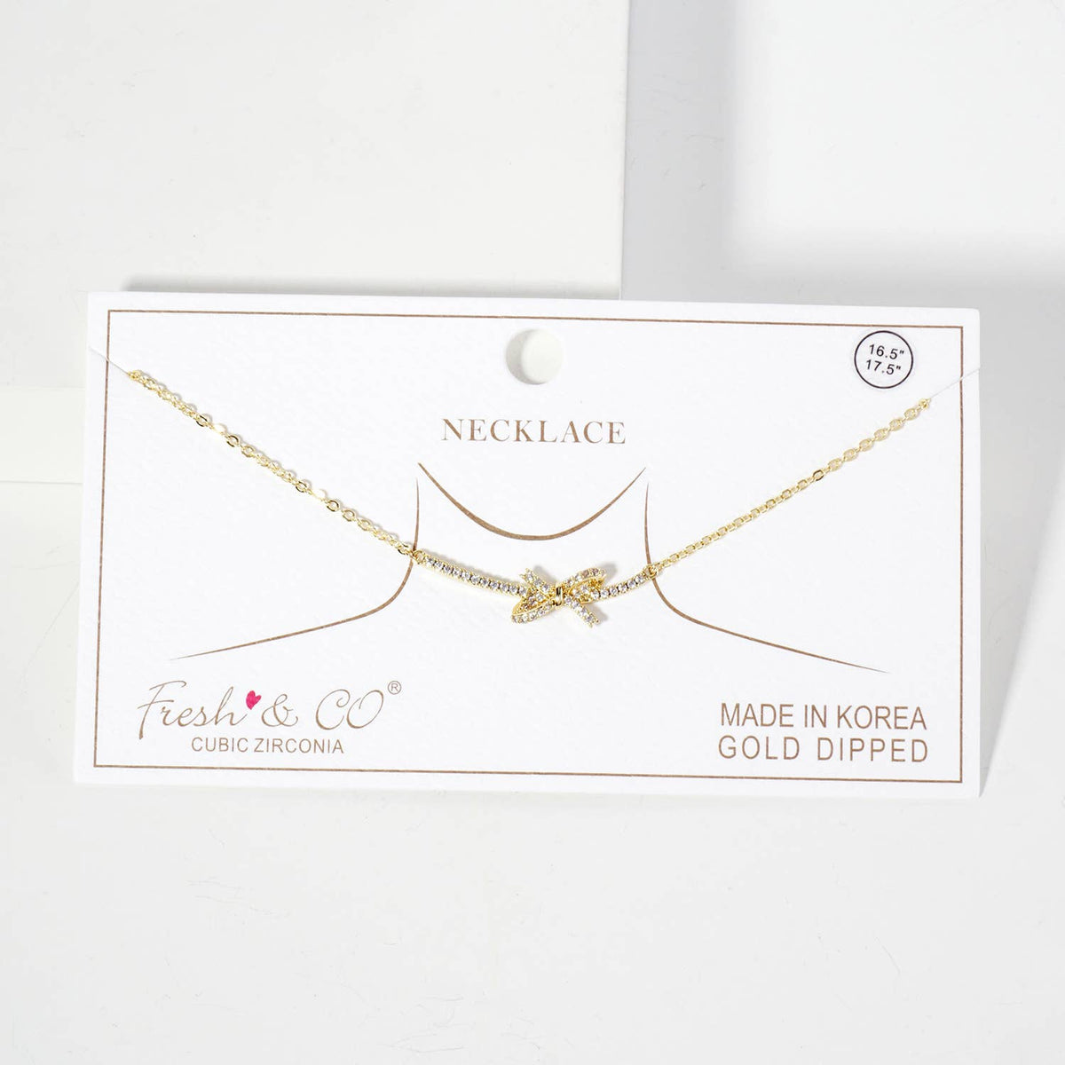 Bow Pendant 18K-Gold-Dipped Brass Necklace