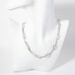 18K-Gold-Dipped 20-15mm Textured Paperclip Chain Necklace