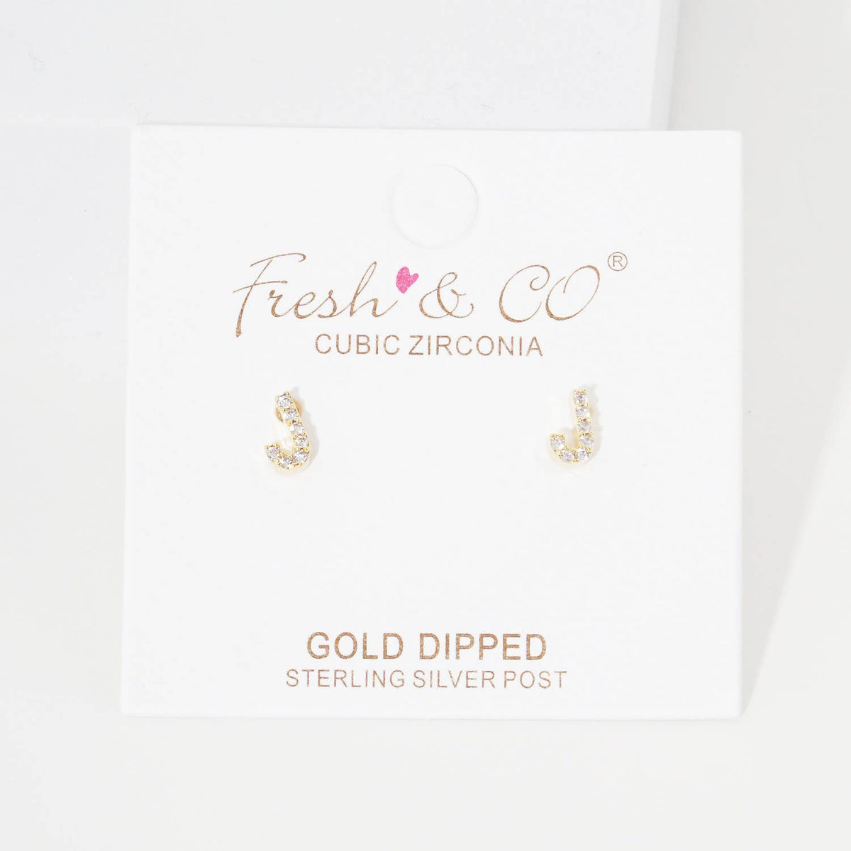 Cubic Zirconia Initial Stud Earrings.