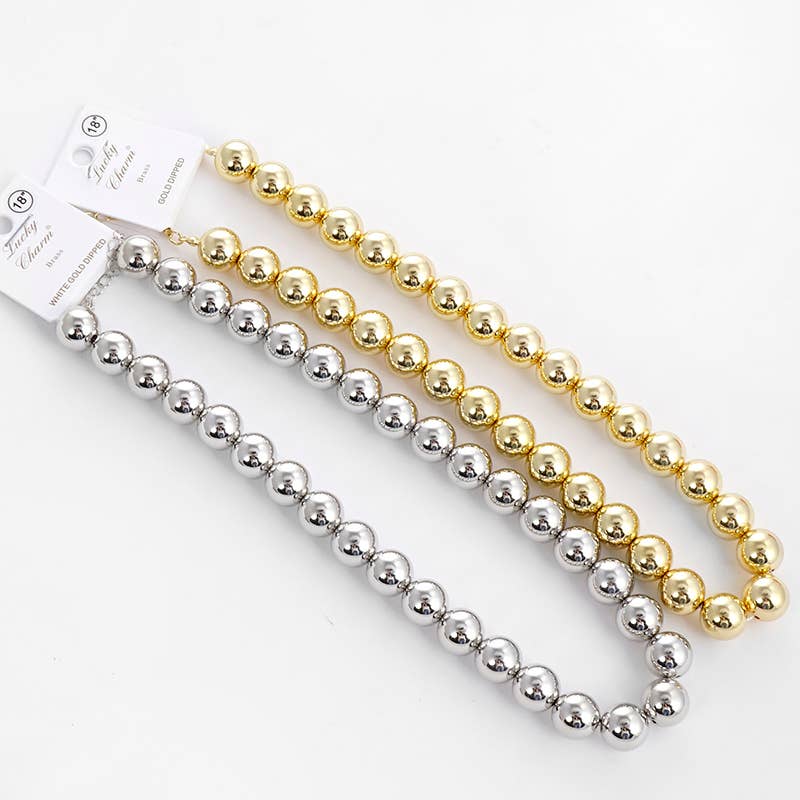 Gold Plated Bold Bead Necklace