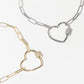 Gold & Silver Dipped Heart Charm Anklet with CZ Accents