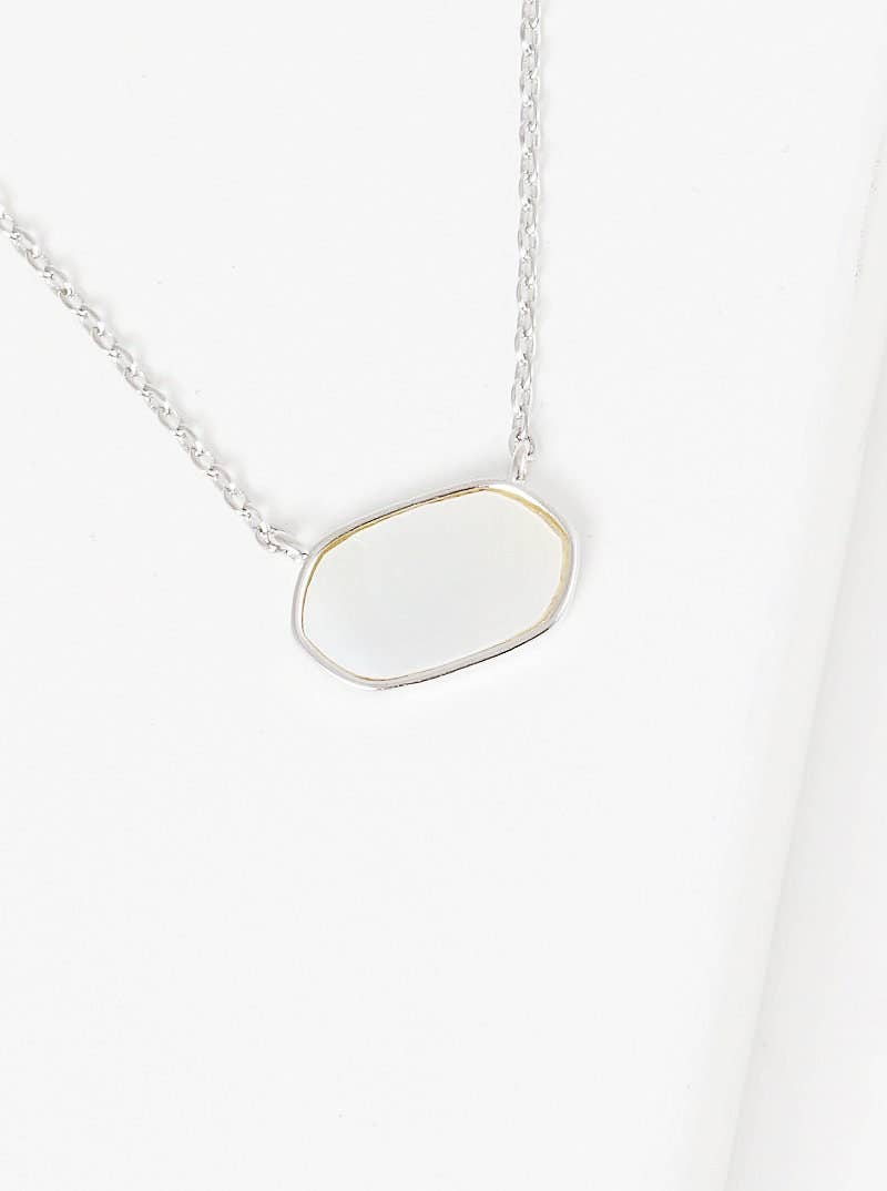White Shelled Hexagon Necklace