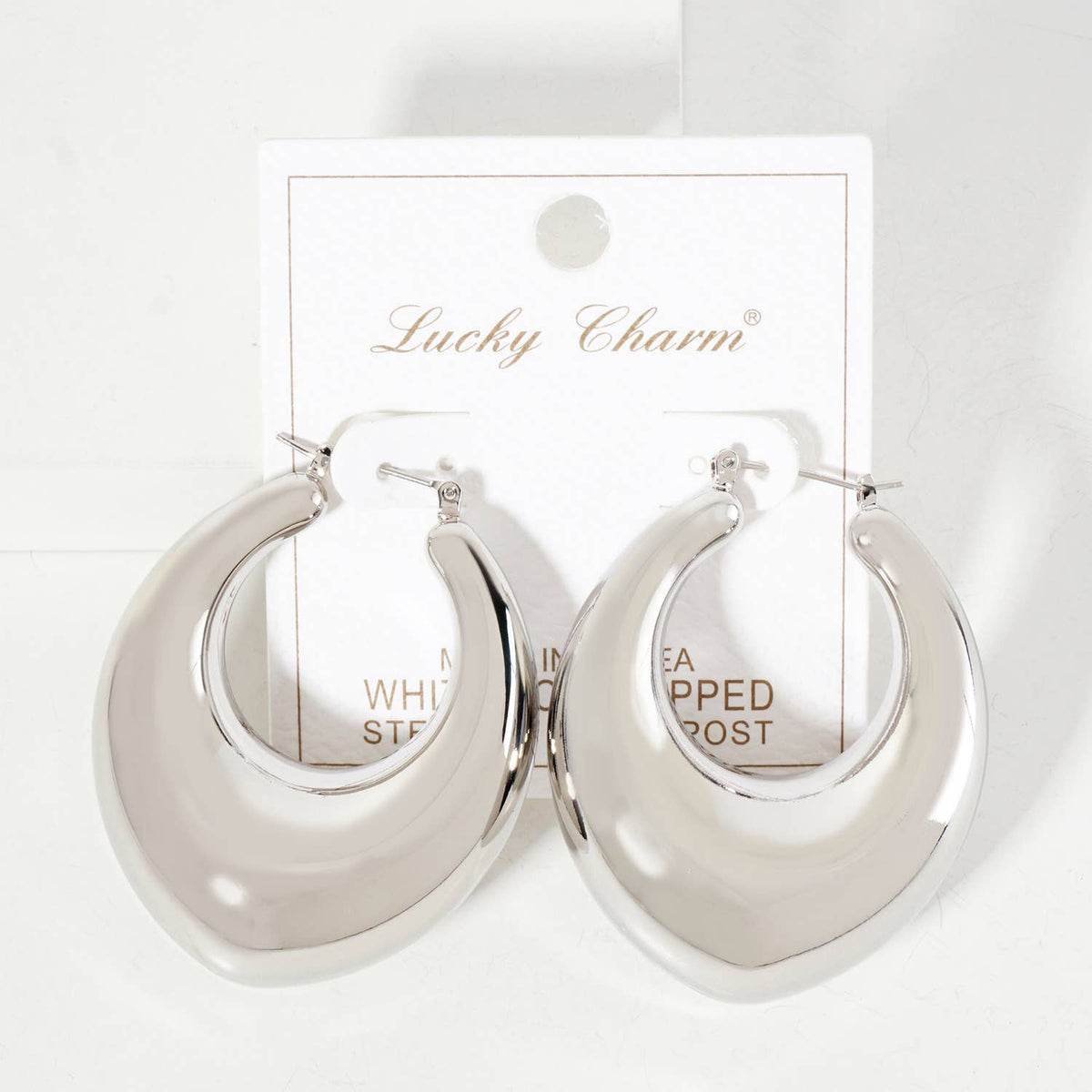 Polished Brass Hollow Tapered Round Tube Hoop Earrings