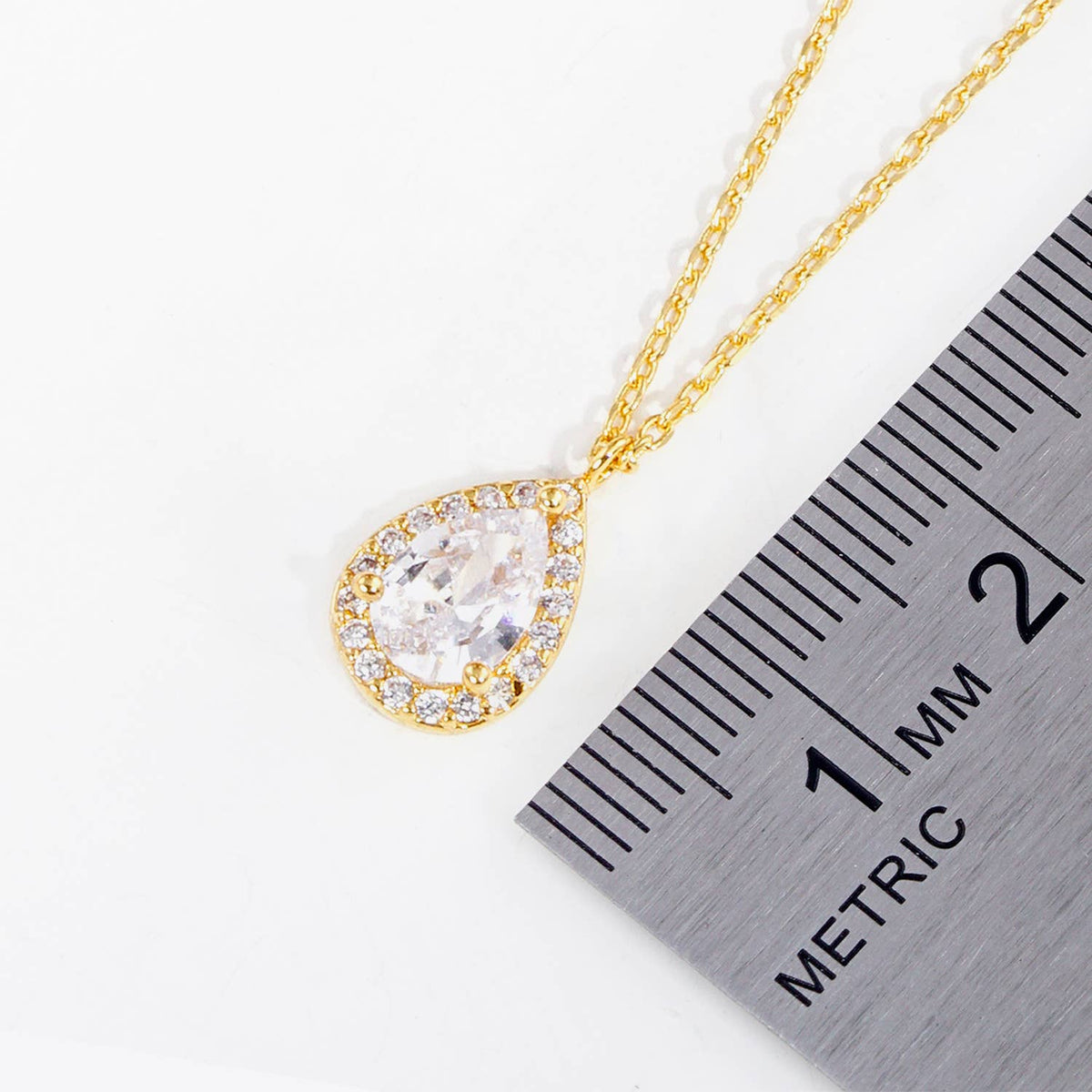 Dainty Pear Cubic Zirconia Bridesmaid Necklace