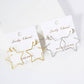 Polished Brass Delicate Star-Shaped 30mm Hoop Earrings