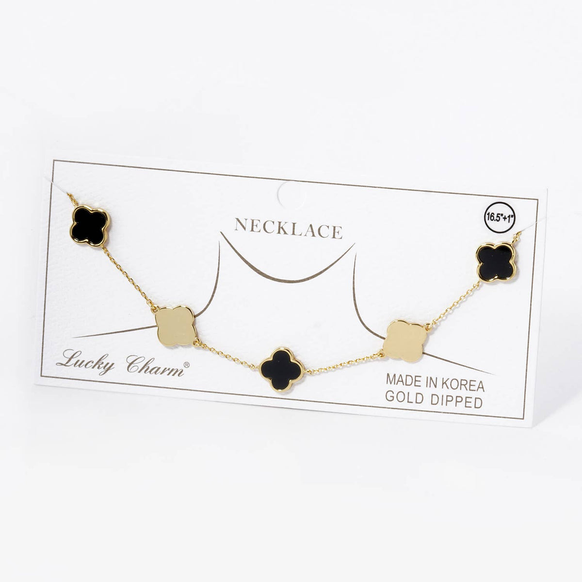 Lucky Clover 5-Motif Station Necklace