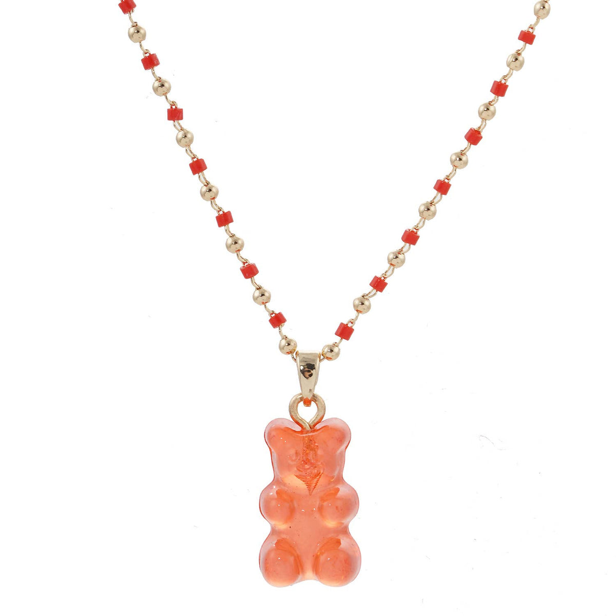 Multicolor Beaded Gummy Bear Necklace