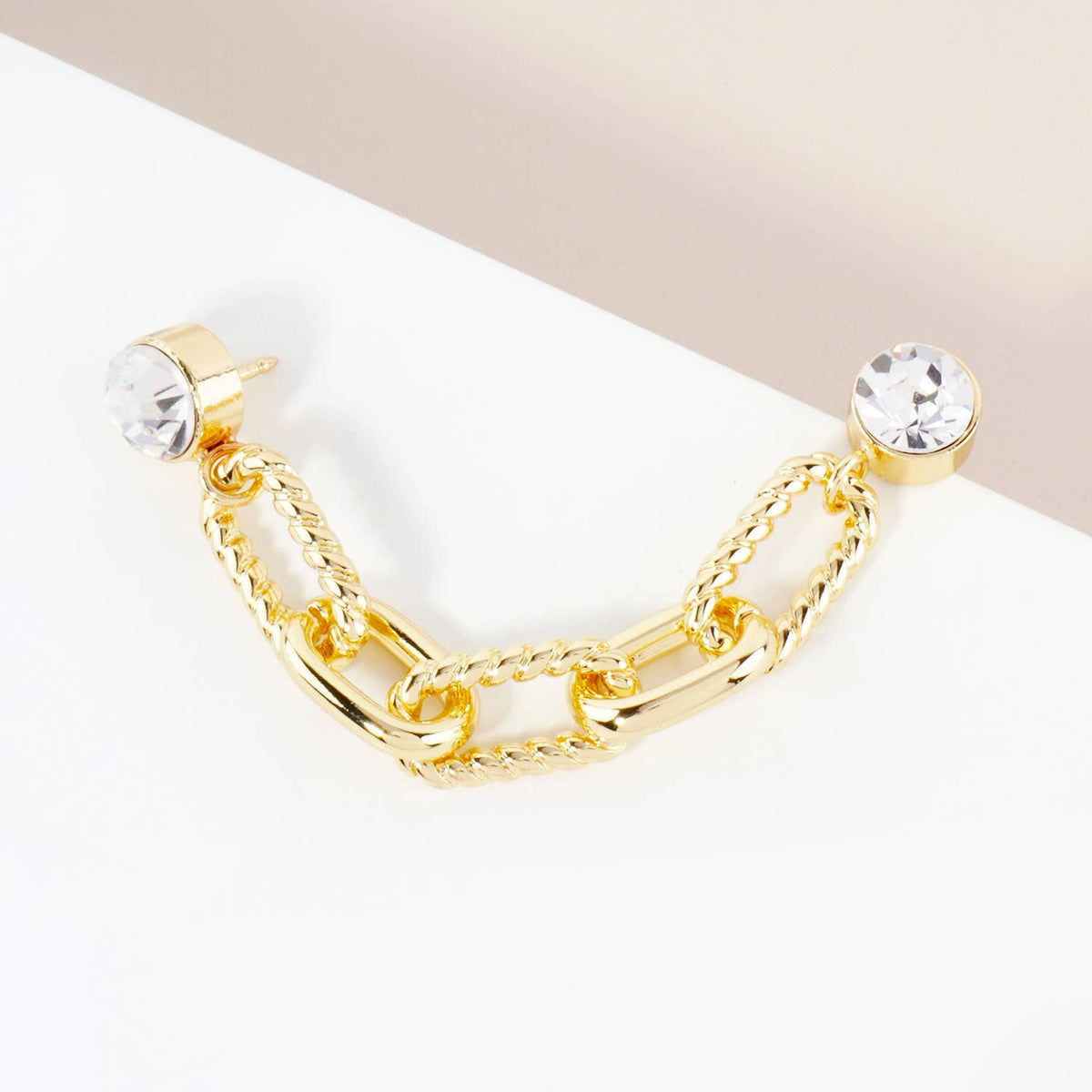 Crystal Chain Cap & Collar Pin