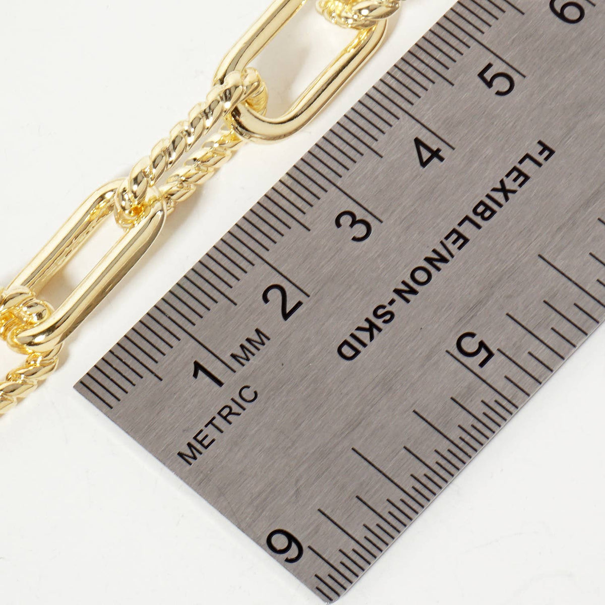 18K-Gold-Dipped Textured 19mm Chain Necklace